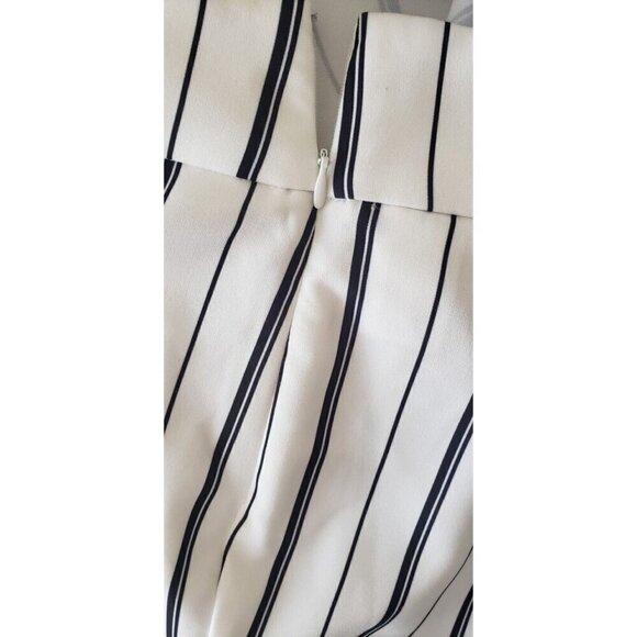 NINE WEST WHITE STRIPED WIDE LEG  PANTS SIZE 8 - Picture 5 of 8